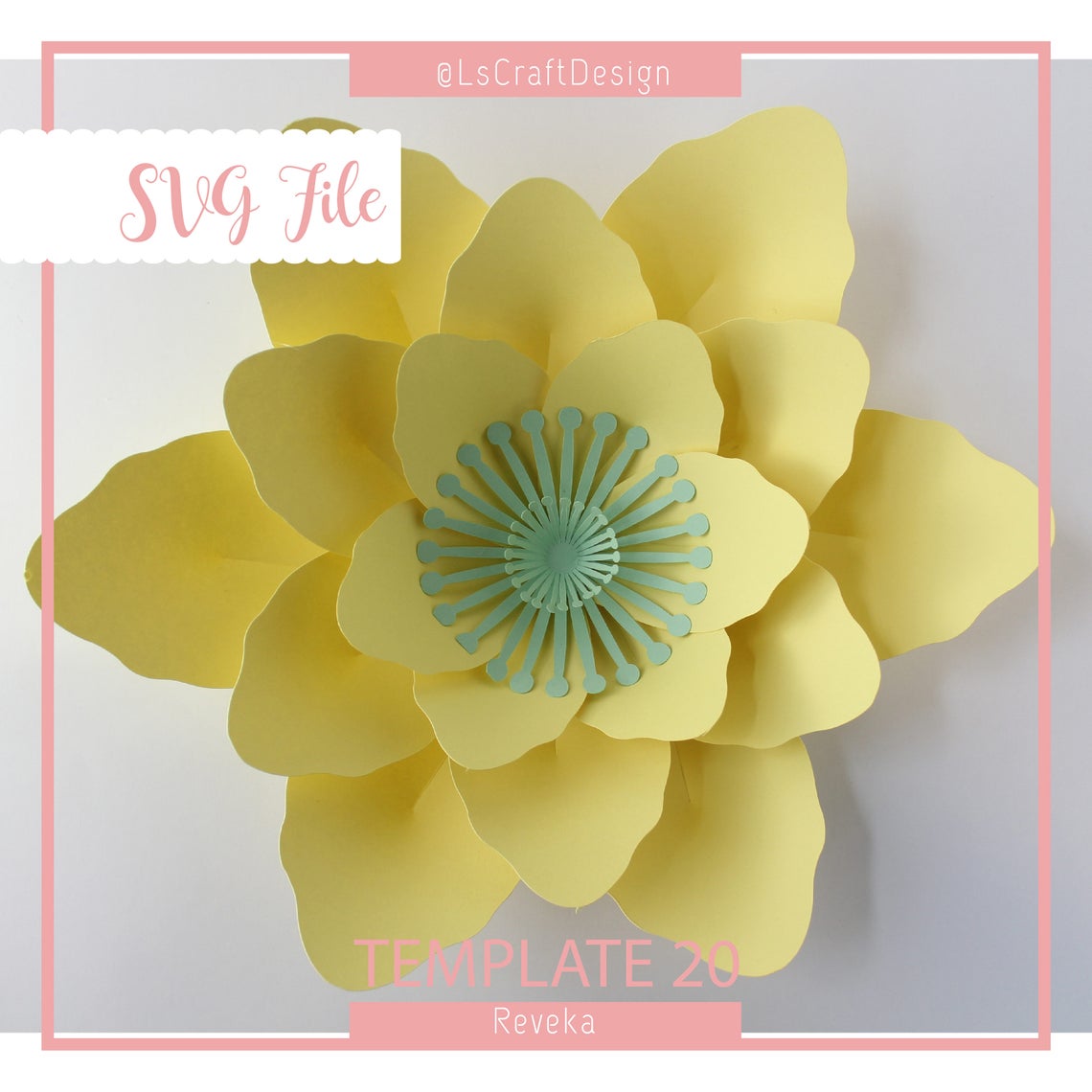 Giant Paper Flower SVG Template, Reveka #20 (Digital Download) - image 1