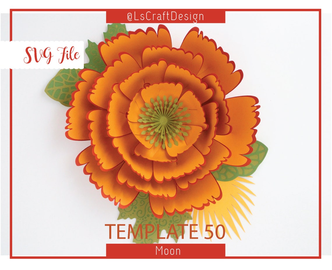 Giant Paper Flower SVG Template, Wall Decor (Digital Download) - image 1