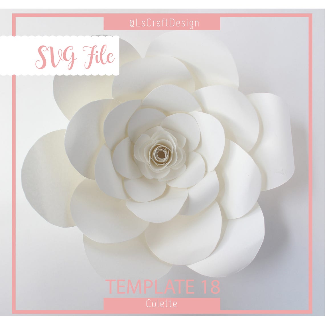 Giant Paper Flower Template, Colette #18 (SVG File) - image 1