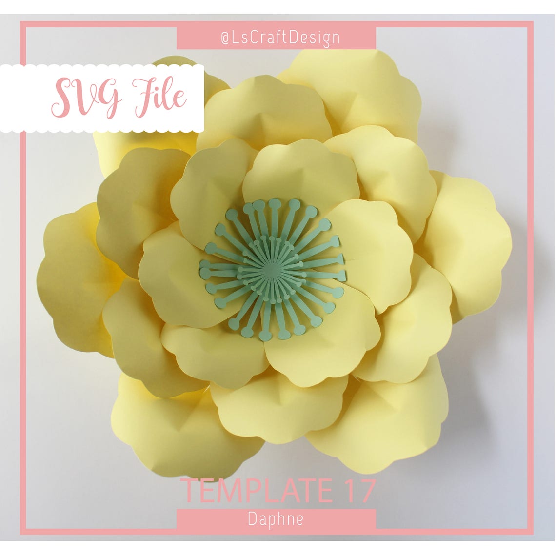 Giant Paper Flower Template, Daphne #17, SVG, Cricut, Silhouette (Digital Download) - image 1