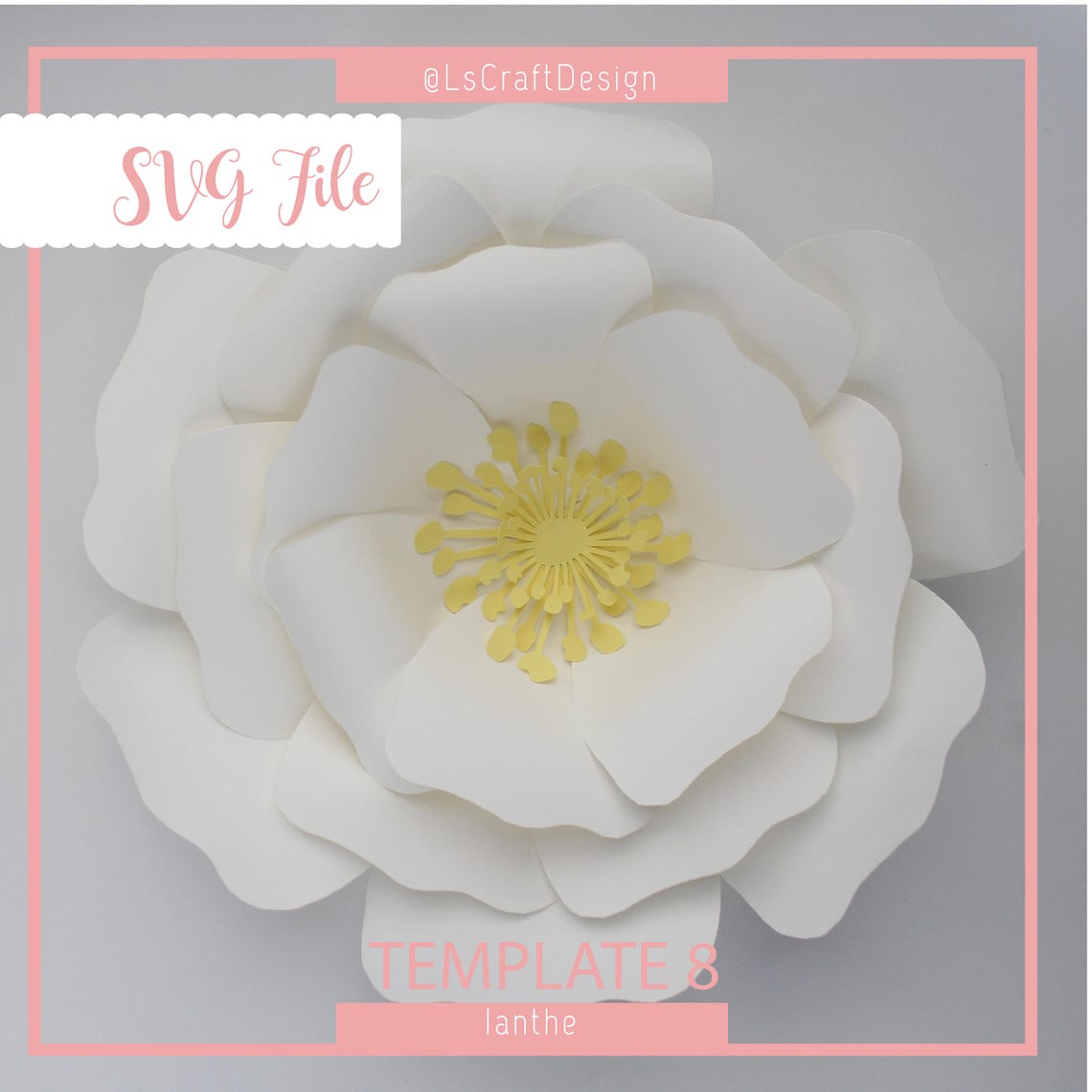 Giant Paper Flower Template, DIY Decor (SVG, PDF) - image 1