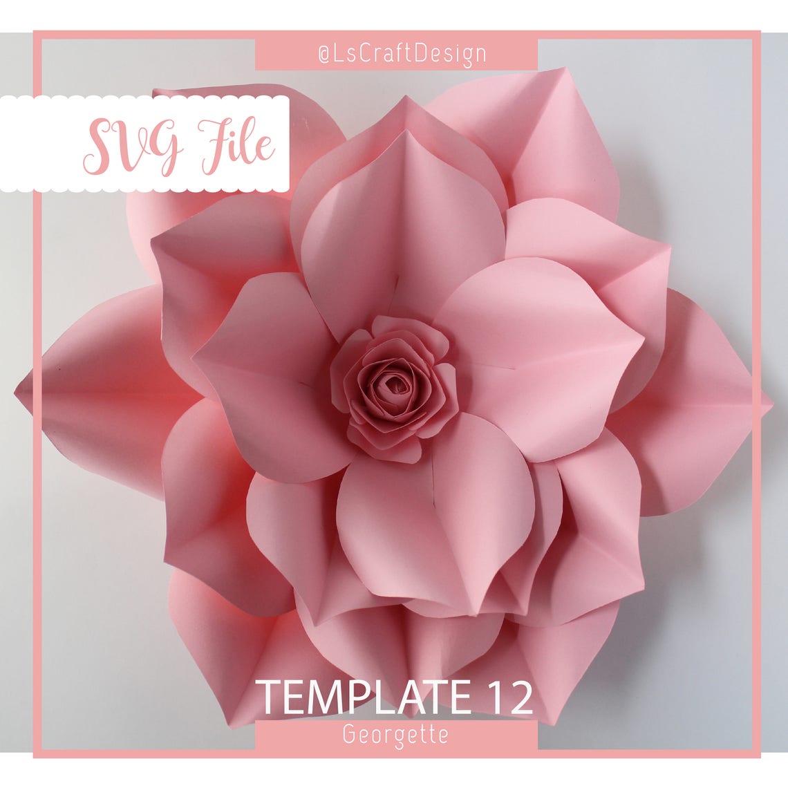 Giant Paper Flower Template, Georgette #12, Cricut SVG (Digital Download) - image 1