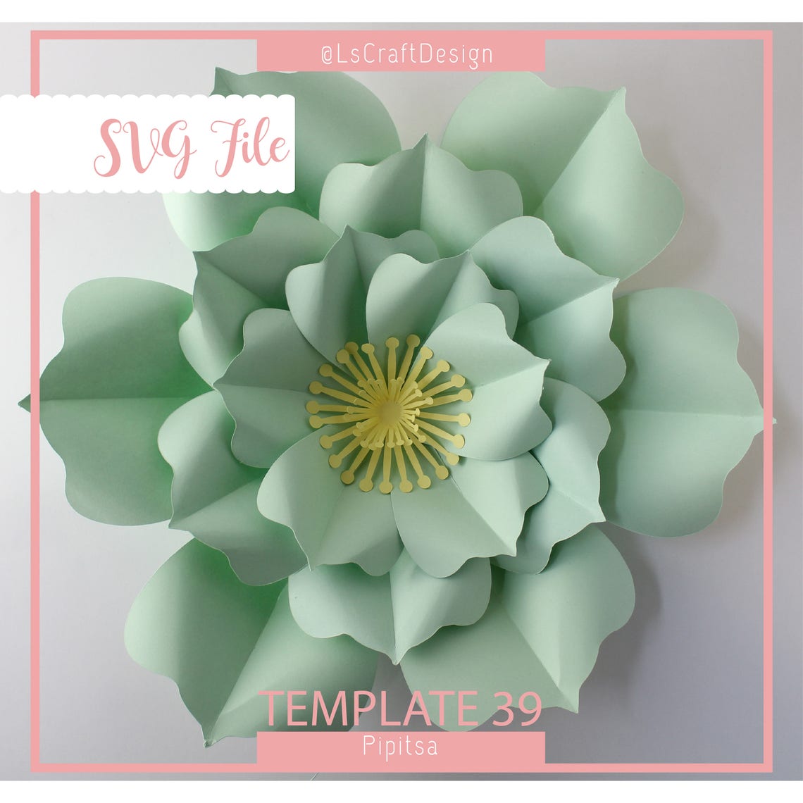 Giant Paper Flower Template, Pipitza #39, Cricut Silhouette Ready (SVG) - image 1