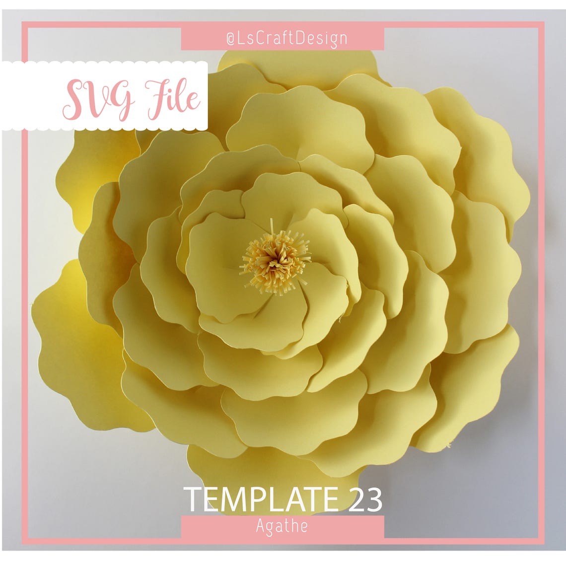 Large Paper Flower SVG Template, Unicorn Decor (Digital Download) - image 1