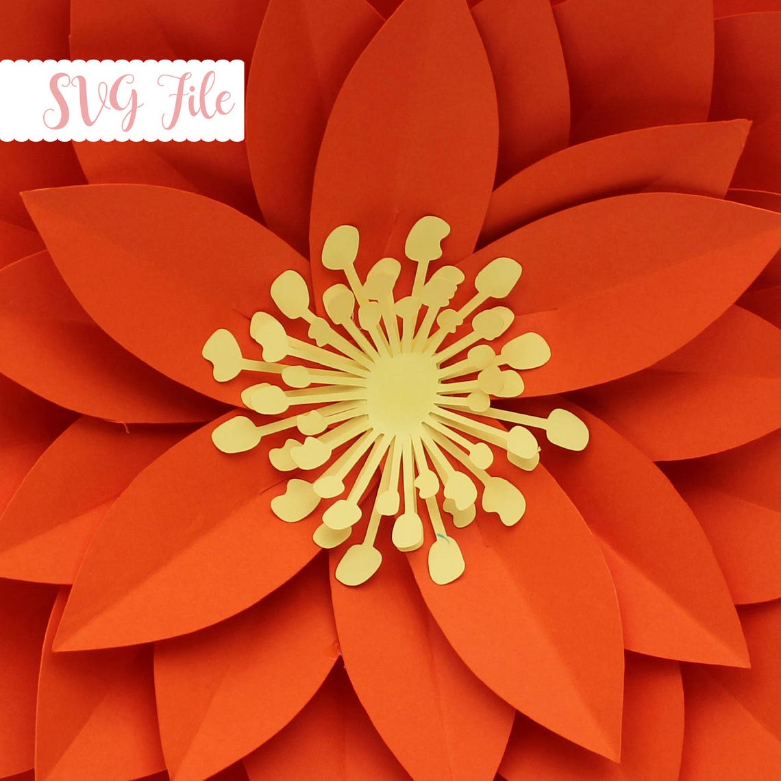 Paper Flower Center Template, DIY Decor (SVG, Cricut, Silhouette) - image 1