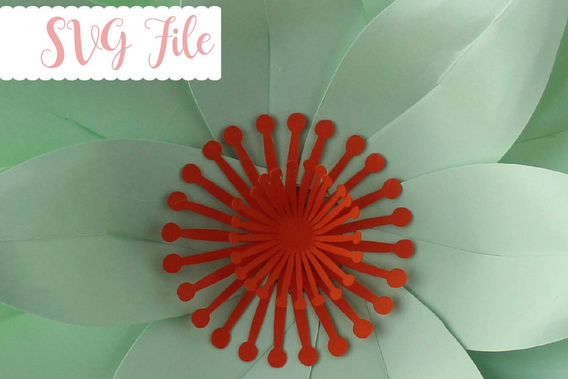 Paper Flower Center Template, DIY SVG File (Cricut, Silhouette) - image 1