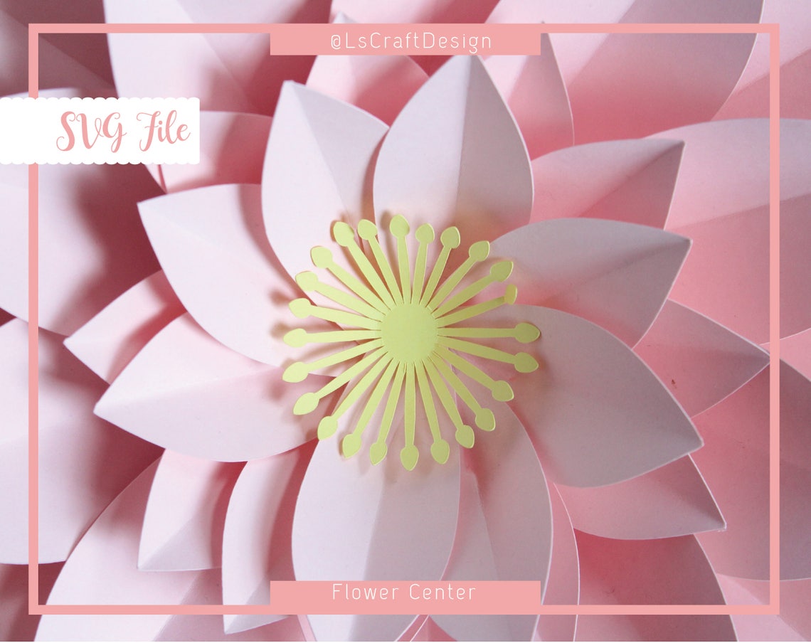 Paper Flower Center Template, Drop Silhouette (SVG) - image 1