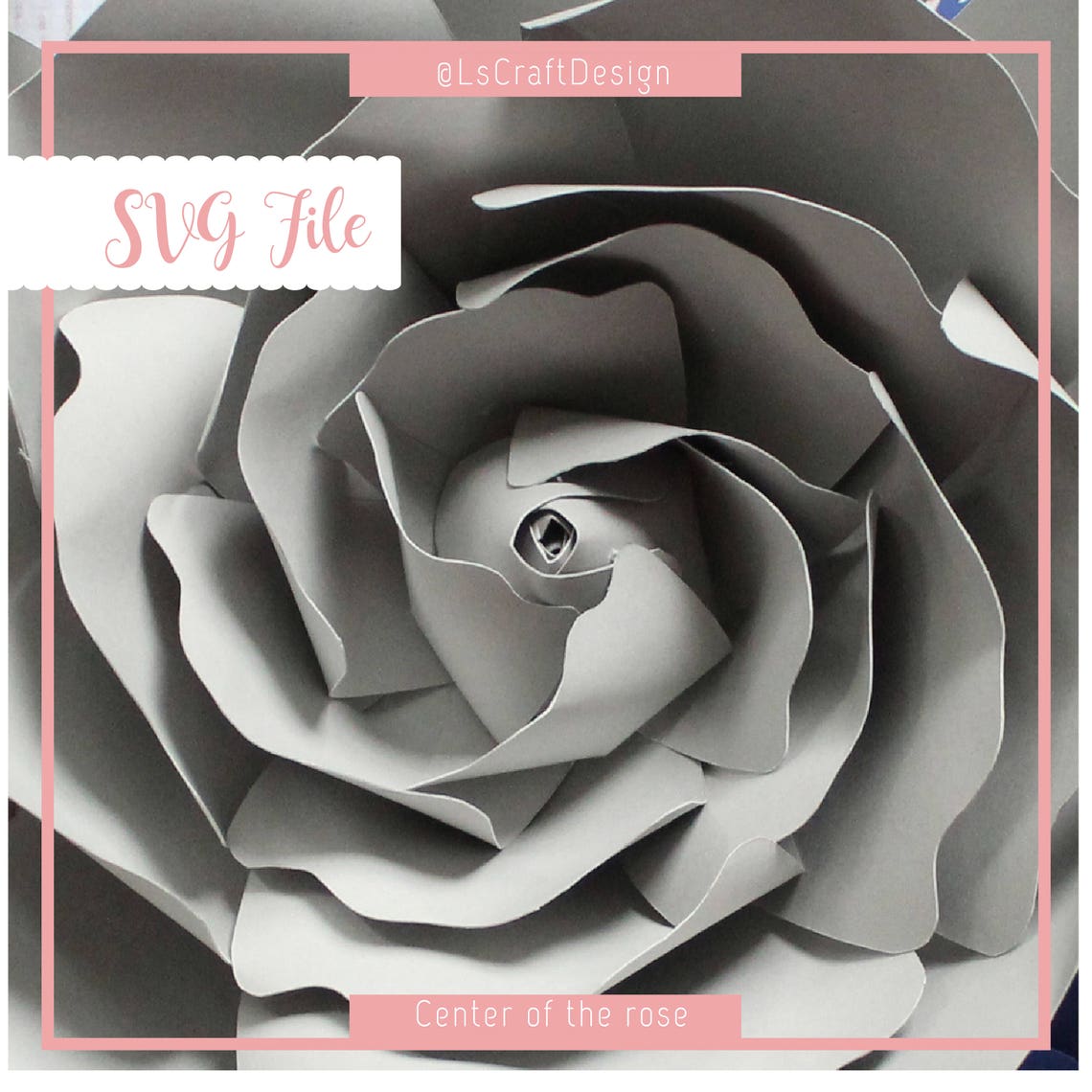 Paper Flower Center Template, Rose SVG, Cricut Silhouette (Digital Download) - image 1