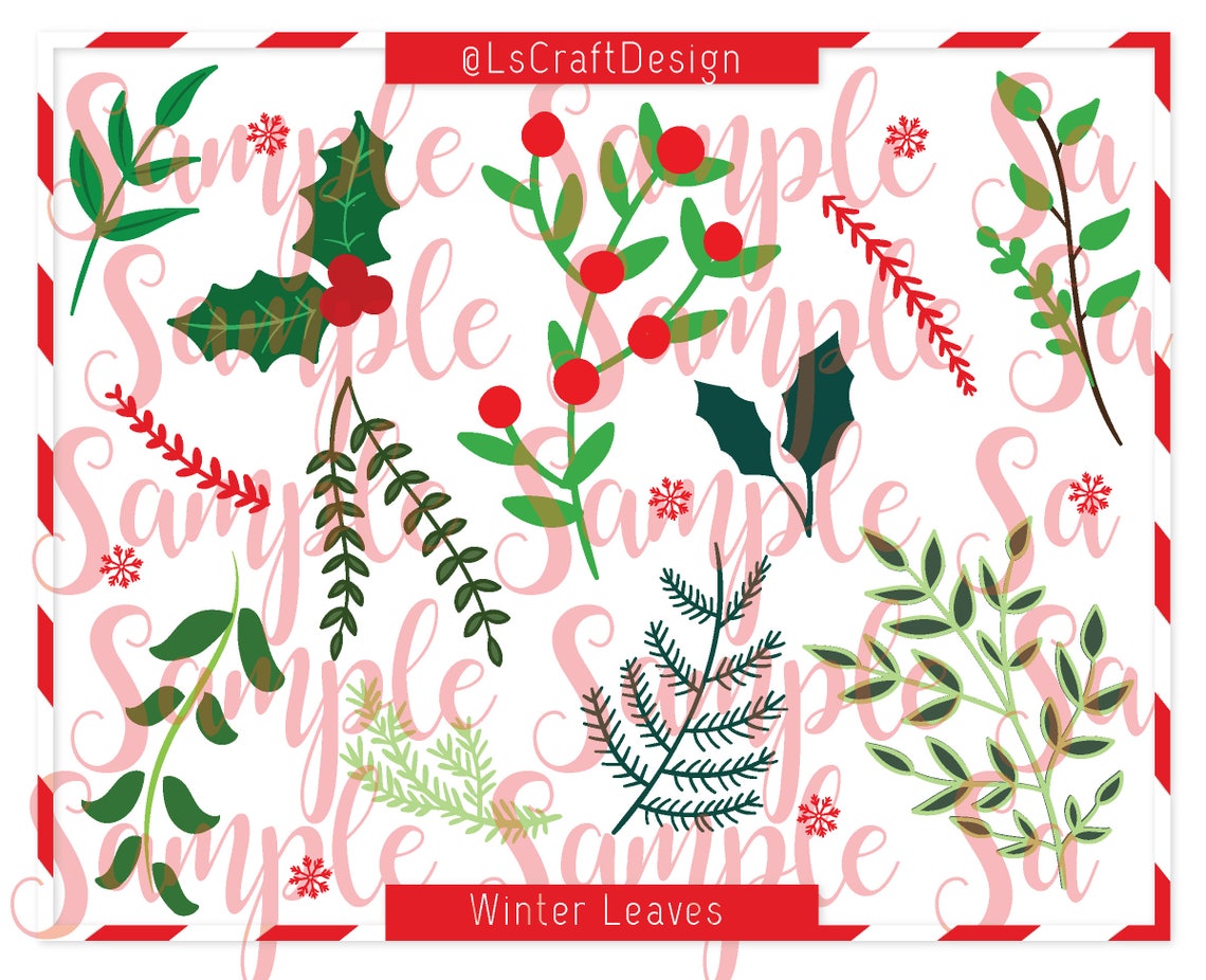 Winter Leaves SVG Template, Layered Paper Leaves (Digital Download) - image 1